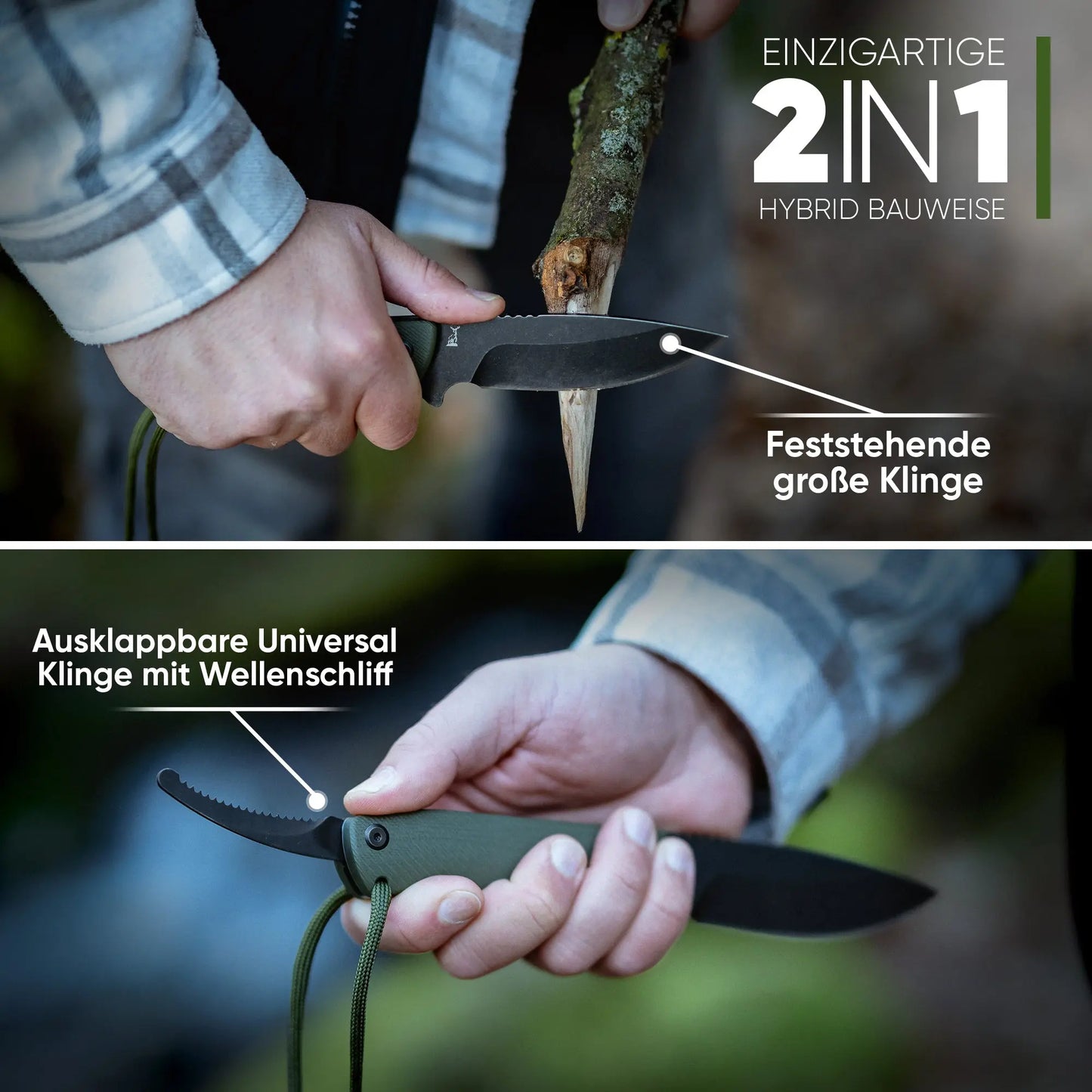 BUNDLE - 2x Hybrid One - Jagd & Outdoormesser (Schwarz + Schwarz) Product vendor