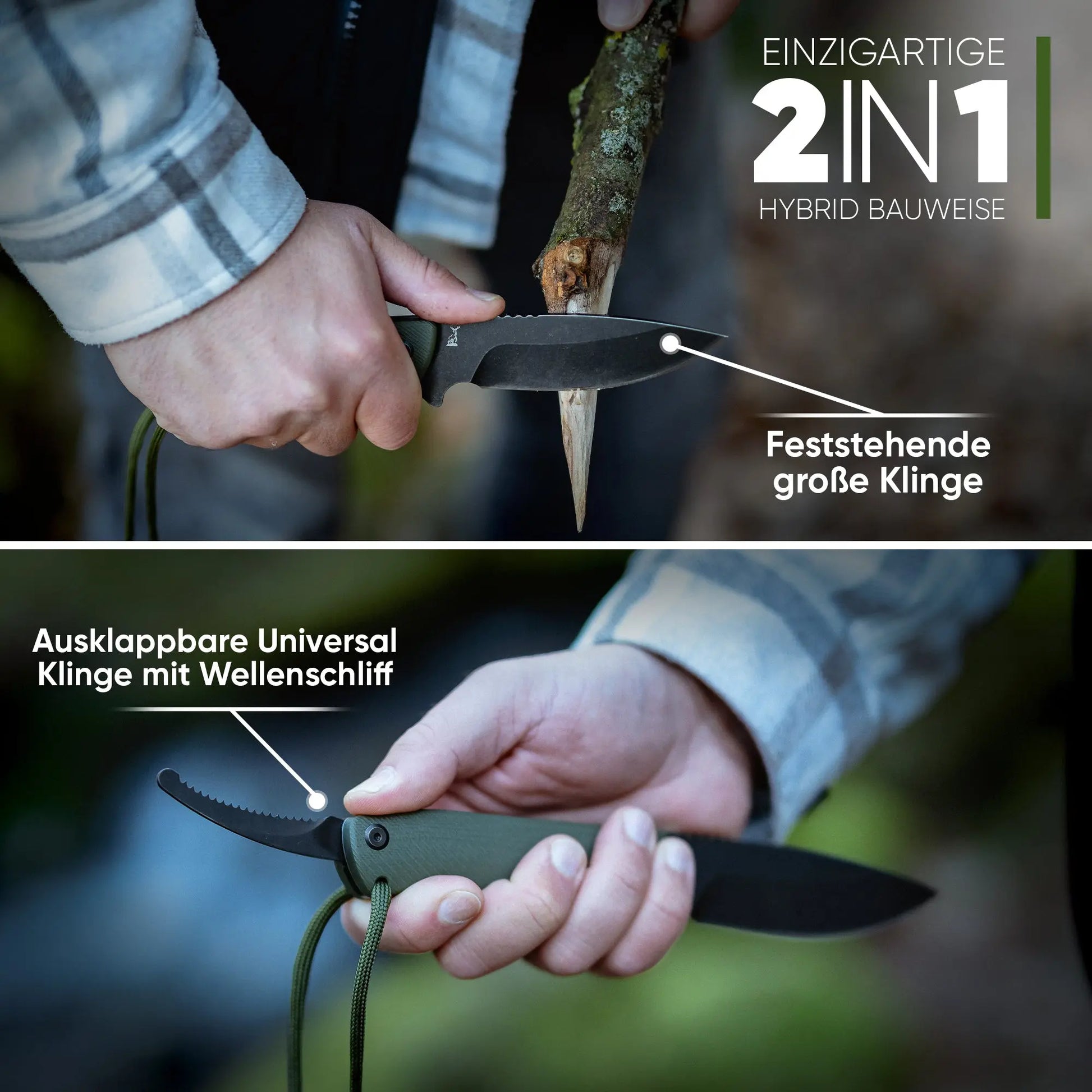 BUNDLE - 2x Hybrid One - Jagd & Outdoormesser (Schwarz + Schwarz) Product vendor