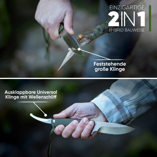 BUNDLE - 2x Hybrid One - Jagd & Outdoormesser (Silber + Silber) Product vendor