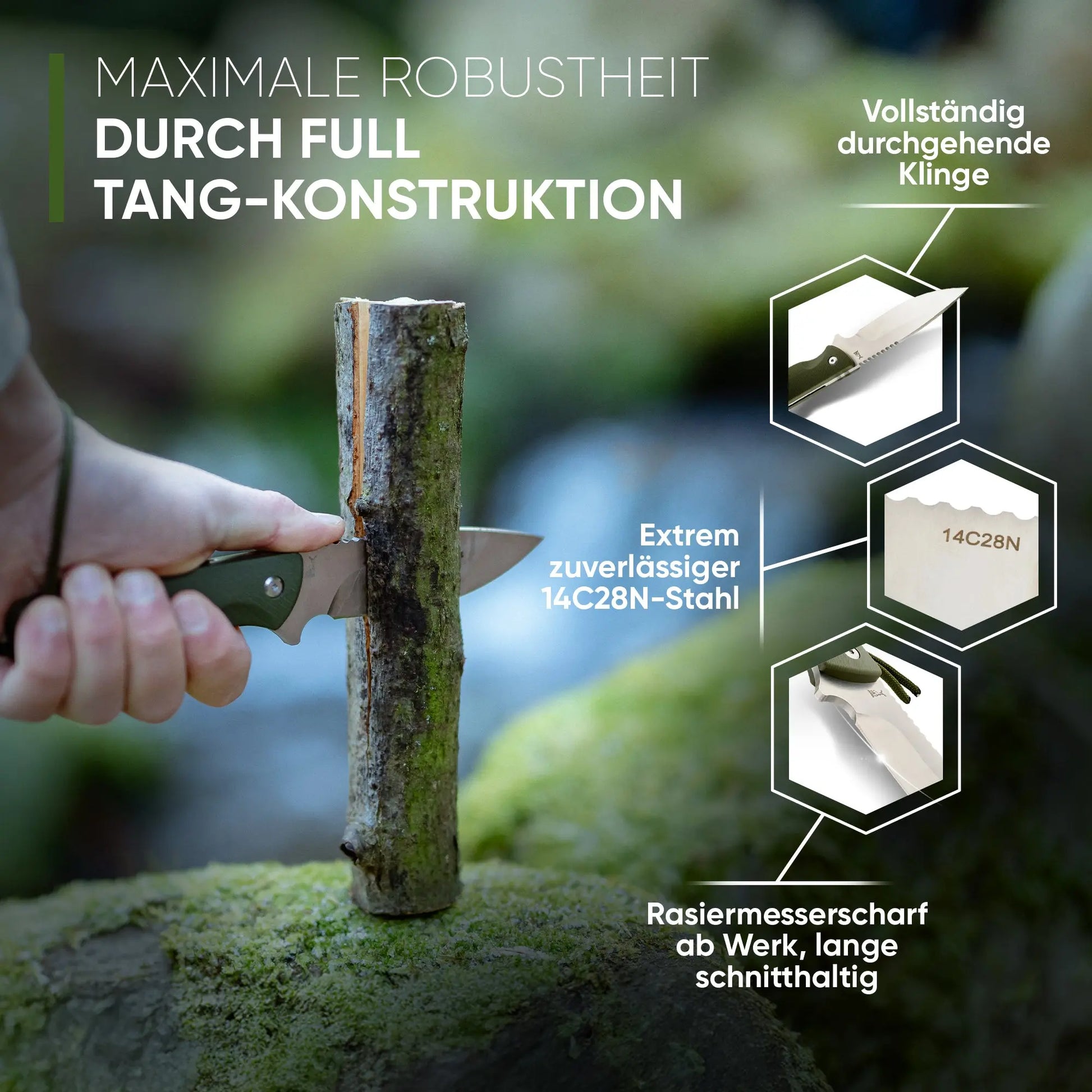 BUNDLE - 2x Hybrid One - Jagd & Outdoormesser (Schwarz + Silber) Product vendor