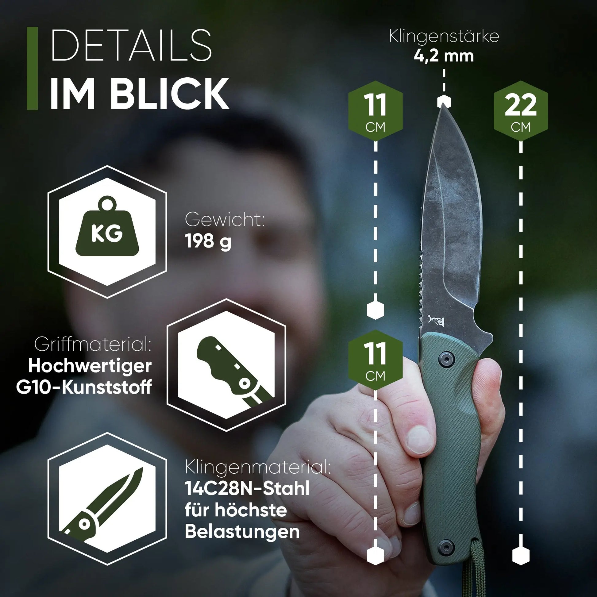 BUNDLE - 2x Hybrid One - Jagd & Outdoormesser (Schwarz + Schwarz) Product vendor