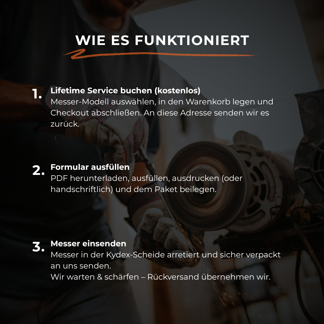 Lifetime Service | Kostenloses Nachschärfen und Warten